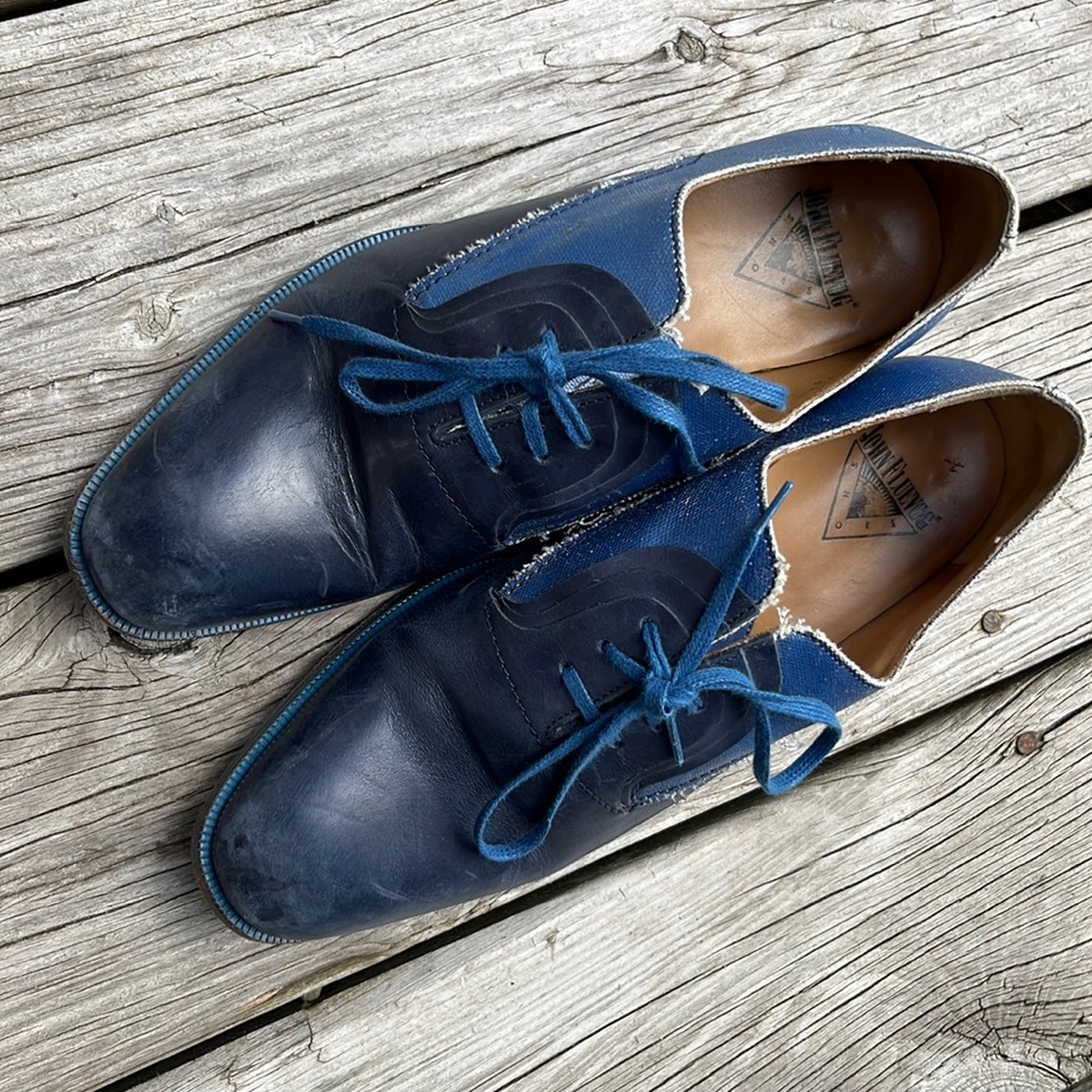 John Fluevog two-tone blue dress shoes